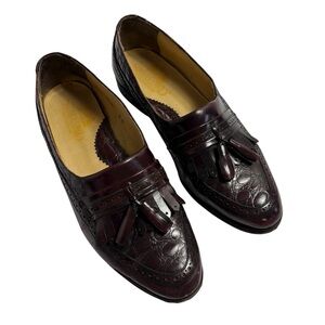 Stafford men’s burgundy brown tassel loafers